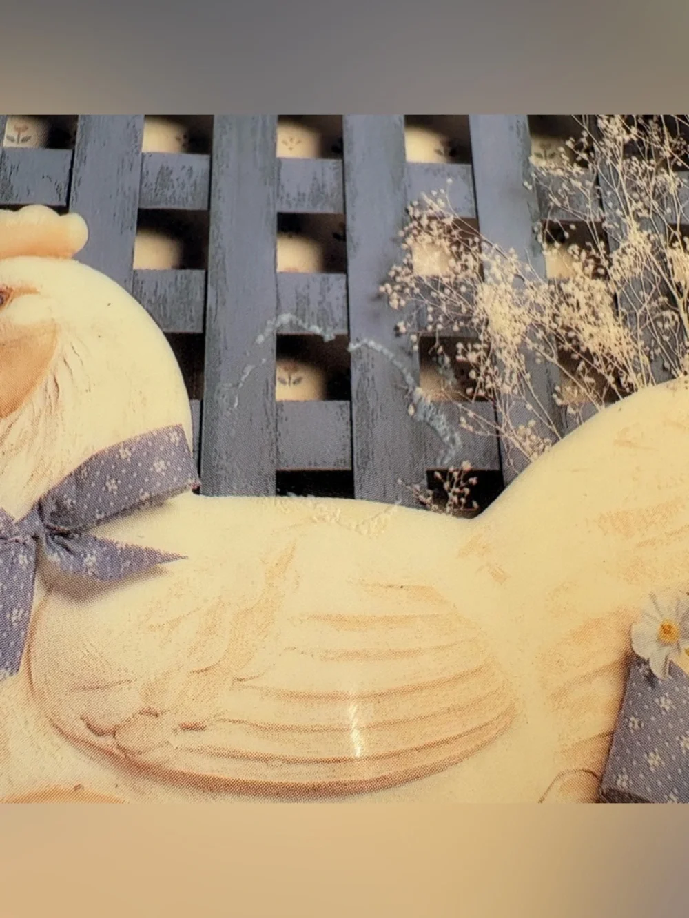 Vtg Farmhouse Chicken Wall Art Decor‎ Retro Country Farm Kitschy 90s 80s Flowers